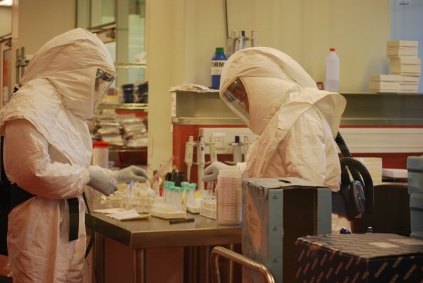 20 03 29 OP El Instituto Malbrán puede diagnosticar el COVID 19 en 48 horas 1 Investigadores en plena tarea