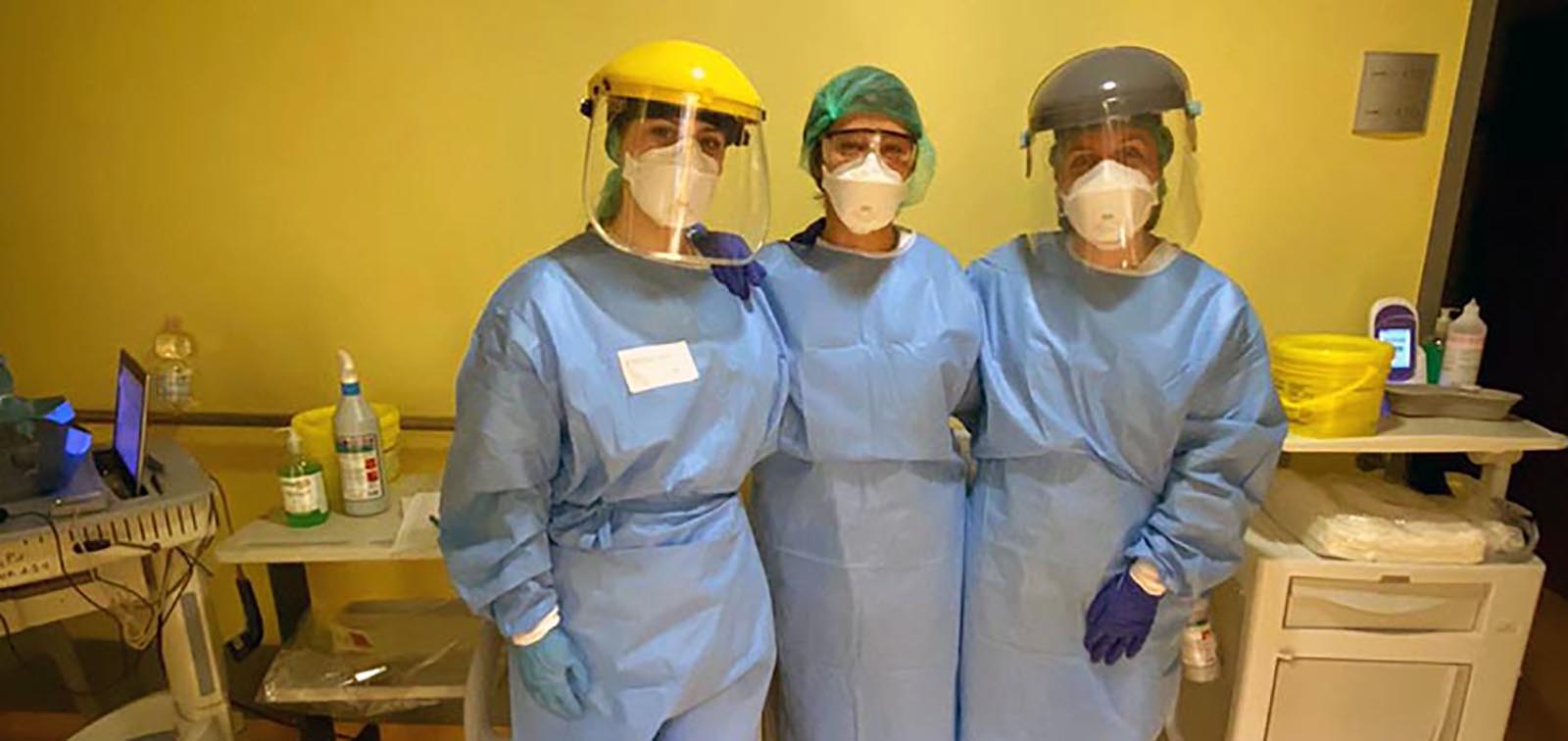 20 05 12 OP 12 de Mayo Día Internacional de la Enfermería 4 Enfermeras en Bérgamo centro de la pandemia italiana