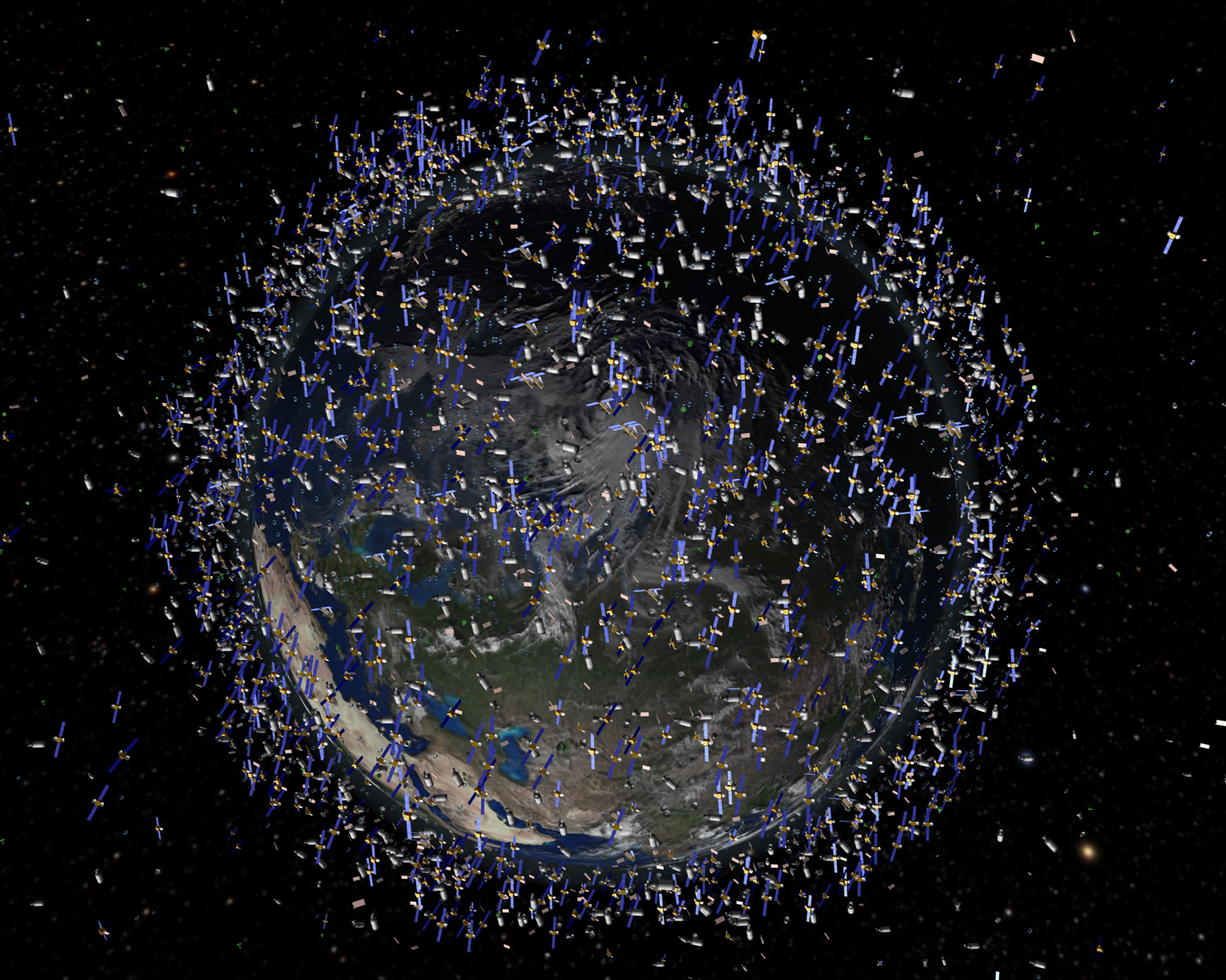 20 08 16 OP Enviarán más de 3200 satélites para distribuir Internet a nivel global 3 Basura espacial actual fotografía distante